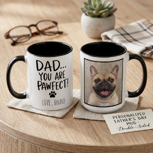 Aangepaste 'Dog Dad' fotomok Modern koel cadeau Tweekleurige Koffiemok