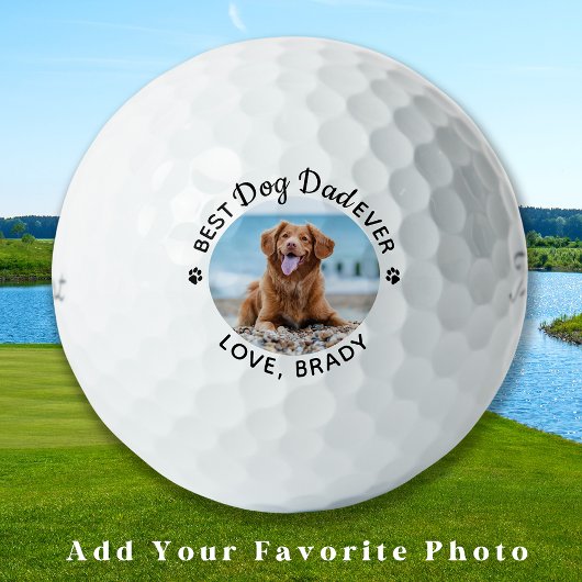 Aangepaste DOG DAD Modern Pet Photo Golfballen
