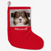 Aangepaste Dog-foto aangepast Kleine Kerstsok (Voorkant)