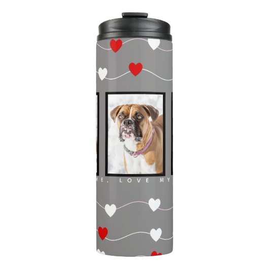 Aangepaste Dog Foto Aangepaste Dog Thermosbeker (Voorkant)