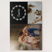 Aangepaste Dog Foto Collage Aangepaste naam Afdruk Legpuzzel (Verticaal)