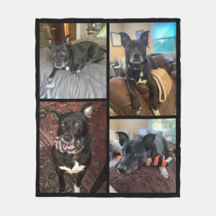 Aangepaste dog foto-inktbank fleece deken