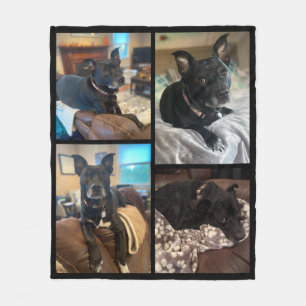 Aangepaste dog foto-inktbank fleece deken
