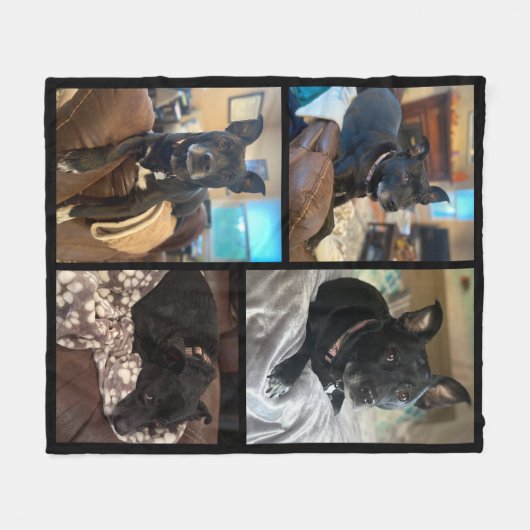 Aangepaste dog foto-inktbank fleece deken (Voorkant (Horizontaal))