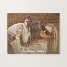 Aangepaste dog foto-puzzel met aangepaste tekst legpuzzel