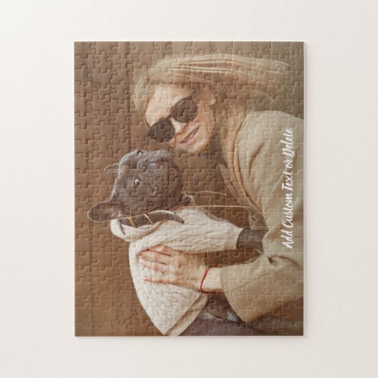 Aangepaste dog foto-puzzel met aangepaste tekst legpuzzel (Verticaal)