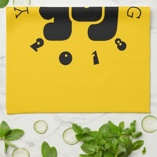 Aangepaste Dog Ideogram Chinees Jaar Zodiadoek 2 Theedoek (Gevouwen)