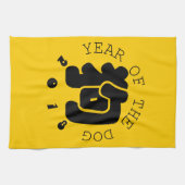 Aangepaste Dog Ideogram Chinees Jaar Zodiadoek 2 Theedoek (Horizontaal)