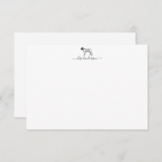 Aangepaste  Dog Mastiff Note Kaart Notitiekaartje (Voorkant / Achterkant)
