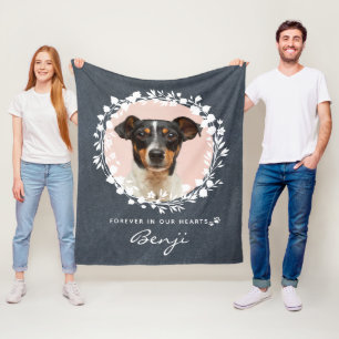 Aangepaste Dog Memorial Pet Loss Keepomwille Foto Fleece Deken