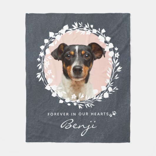 Aangepaste Dog Memorial Pet Loss Keepomwille Foto  Fleece Deken (Voorkant)