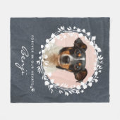Aangepaste Dog Memorial Pet Loss Keepomwille Foto  Fleece Deken (Voorkant (Horizontaal))