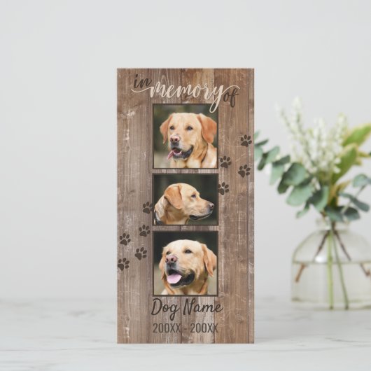 Aangepaste Dog Memorial Rustic Wood Poem Sympathca (Staand voorkant)
