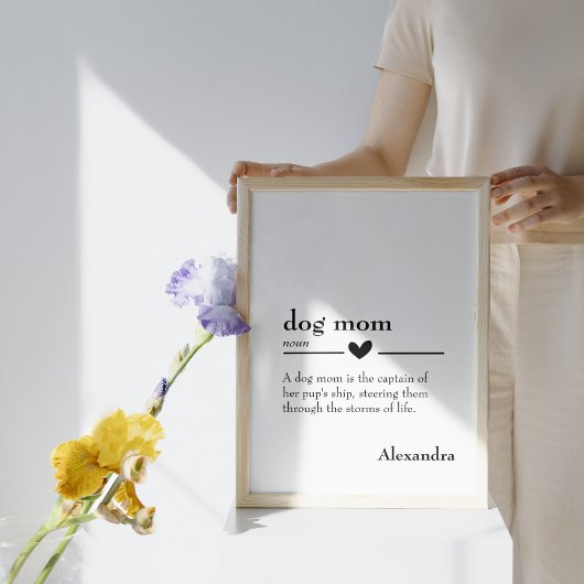 Aangepaste "Dog Mom"-definitie Poster