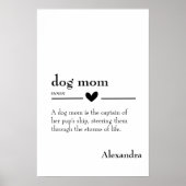 Aangepaste "Dog Mom"-definitie Poster (Voorkant)