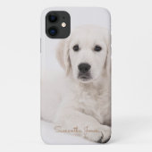 Aangepaste dog Mum Photo Script Simple Modern Mini Case-Mate iPhone Case (Achterkant)