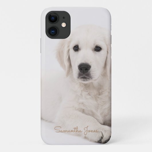 Aangepaste dog Mum Photo Script Simple Modern Mini Case-Mate iPhone Case (Achterkant)
