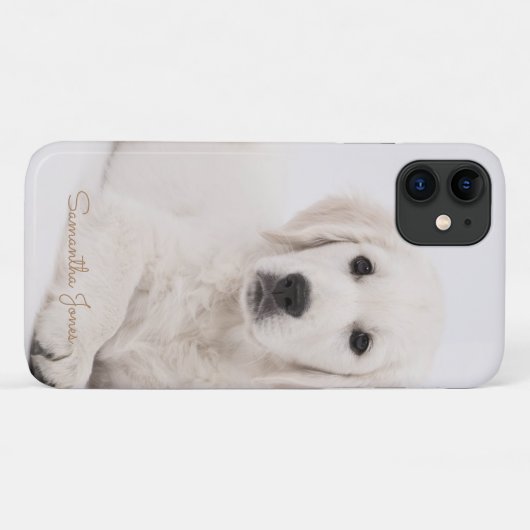 Aangepaste dog Mum Photo Script Simple Modern Mini Case-Mate iPhone Case (Achterkant (horizontaal))