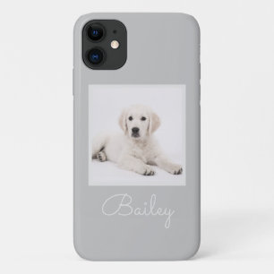 Aangepaste dog Mum Photo Script Simple Modern Mini Case-Mate iPhone Case