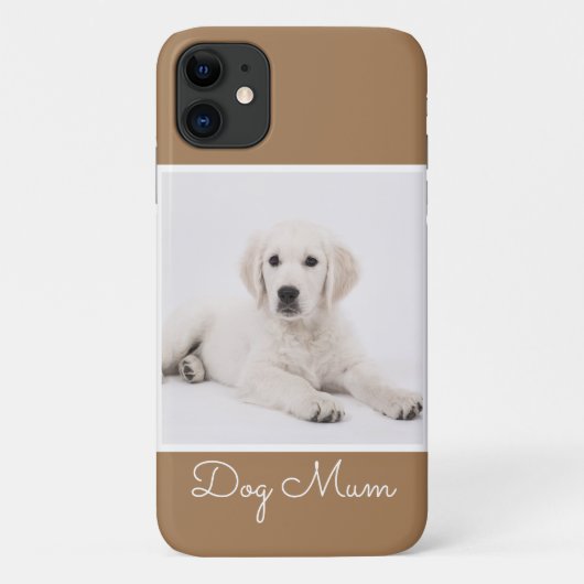Aangepaste dog Mum Photo Script Simple Modern Mini Case-Mate iPhone Case (Achterkant)