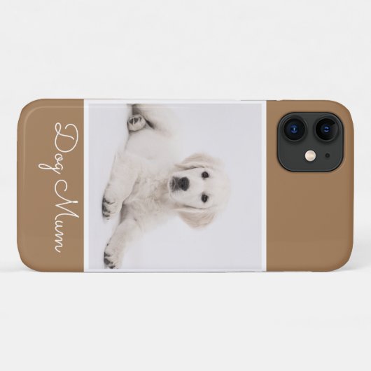 Aangepaste dog Mum Photo Script Simple Modern Mini Case-Mate iPhone Case (Achterkant (horizontaal))