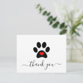 Aangepaste Dog Paw Pet Business - Bedankt voor je  Briefkaart (Staand voorkant)