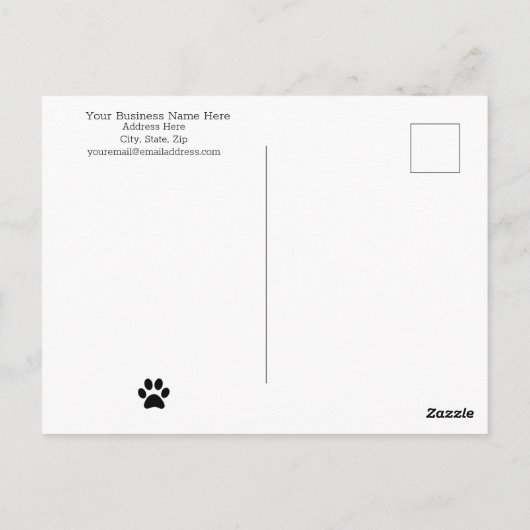 Aangepaste Dog Paw Pet Business - Bedankt voor je Briefkaart (Achterkant)