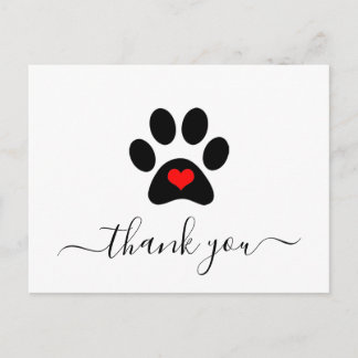 Aangepaste Dog Paw Pet Business - Bedankt voor je  Briefkaart