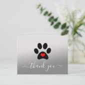 Aangepaste Dog Paw Pet Business - Bedankt voor je Briefkaart (Staand voorkant)
