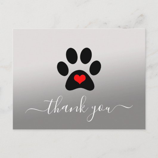 Aangepaste Dog Paw Pet Business - Bedankt voor je Briefkaart (Voorkant)