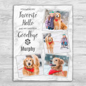 Aangepaste Dog Pet Memorial Photo Collage Fleece Deken