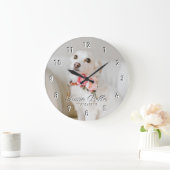 Aangepaste Dog Pet White Nummers Large Clock Grote Klok (Huis)