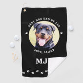 Aangepaste DOG Photo Best DAD by Par Paw Prins Golfhanddoek (Insitu)