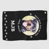 Aangepaste DOG Photo Best DAD by Par Paw Prins Golfhanddoek (Horizontaal)