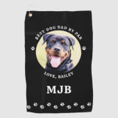 Aangepaste DOG Photo Best DAD by Par Paw Prins Golfhanddoek (Voorkant)