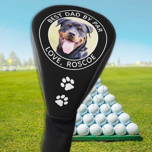 Aangepaste DOG Photo Best DAD by Par Paw Prins Golfheadcover