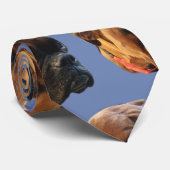 Aangepaste Dog Photo Boxer Puppy Custom Color Stropdas (Opgerold)