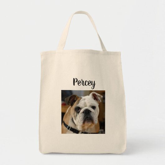 Aangepaste Dog Photo Canvas tas (Voorkant)