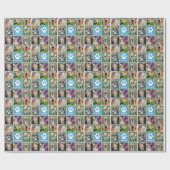 Aangepaste Dog Photo Collage Cute Pet Happy Birthd Cadeaupapier (Vlak)