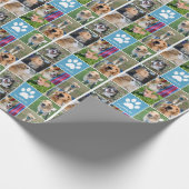 Aangepaste Dog Photo Collage Cute Pet Happy Birthd Cadeaupapier (Hoek)