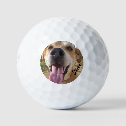 Aangepaste Dog Photo Cute Personated Golfballen (Voorkant)