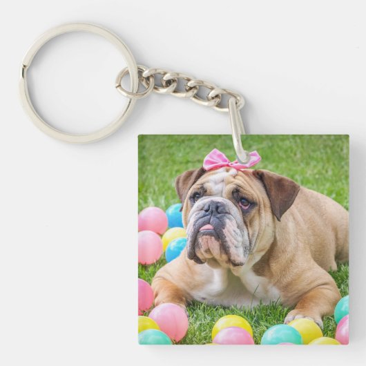 Aangepaste Dog Photo Double Sided Sleutelhanger (Voorkant)