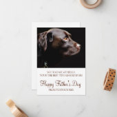 Aangepaste Dog Photo Fathers Day Notitiekaartje (Voorkant / Achterkant in situ)