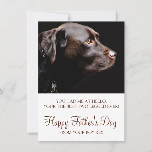 Aangepaste Dog Photo Fathers Day Notitiekaartje (Voorkant)