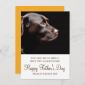 Aangepaste Dog Photo Fathers Day Notitiekaartje (Voorkant / Achterkant)