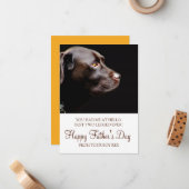 Aangepaste Dog Photo Fathers Day Notitiekaartje (Voorkant / Achterkant in situ)