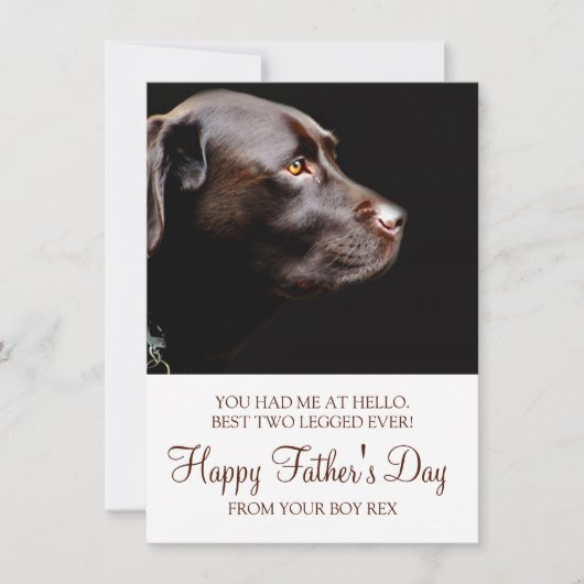 Aangepaste Dog Photo Fathers Day Notitiekaartje (Voorkant)