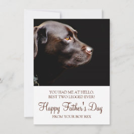 Aangepaste Dog Photo Fathers Day Notitiekaartje