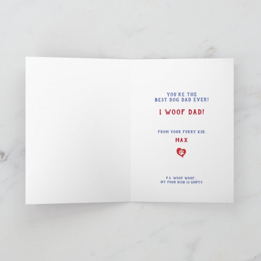 Aangepaste Dog Photo-Vaderdag - fdbcrh Kaart (Binnen)