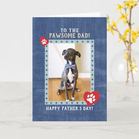 Aangepaste Dog Photo-Vaderdag - fdbcrh Kaart (Gele Bloem)